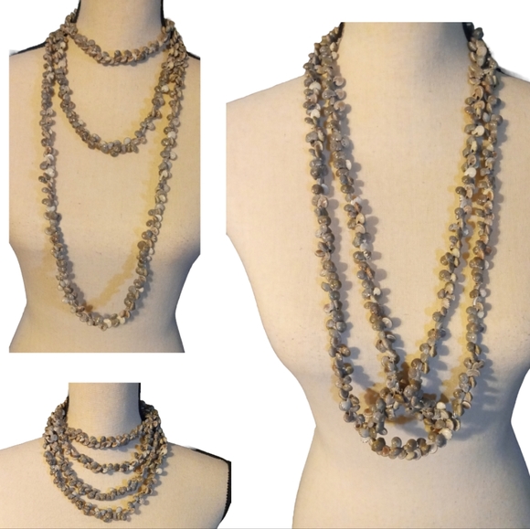 2 Vintage 39" Natural Shell Lei's - Picture 4 of 4